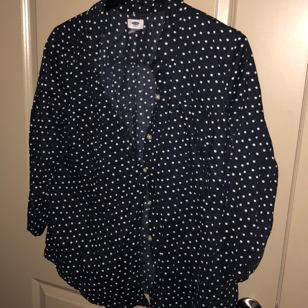 Polka dot button down shirt